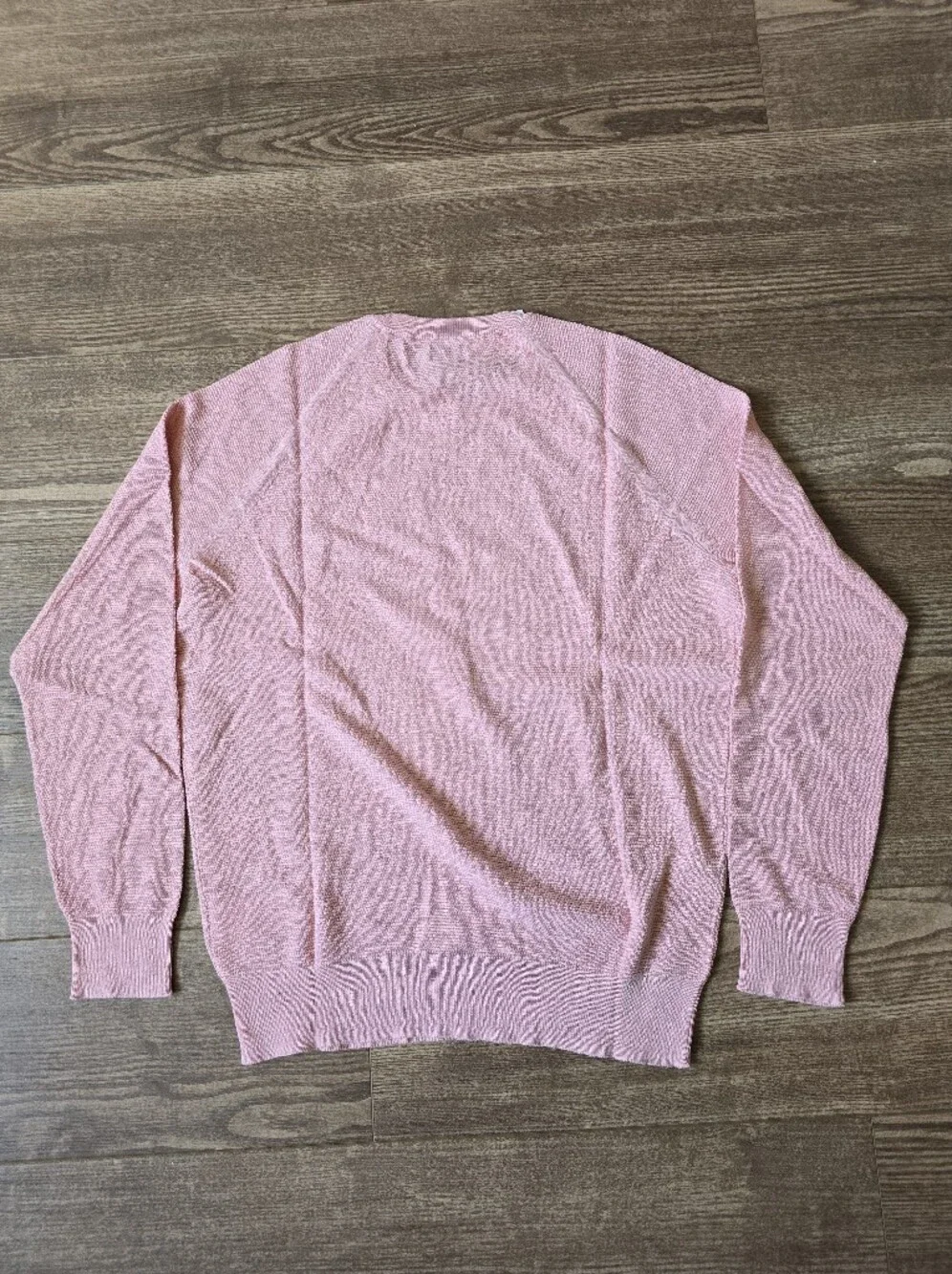 J.CREW Sweater Men M Pink Lightweight Cotton Crewneck Heritage Preppy Minimalist
